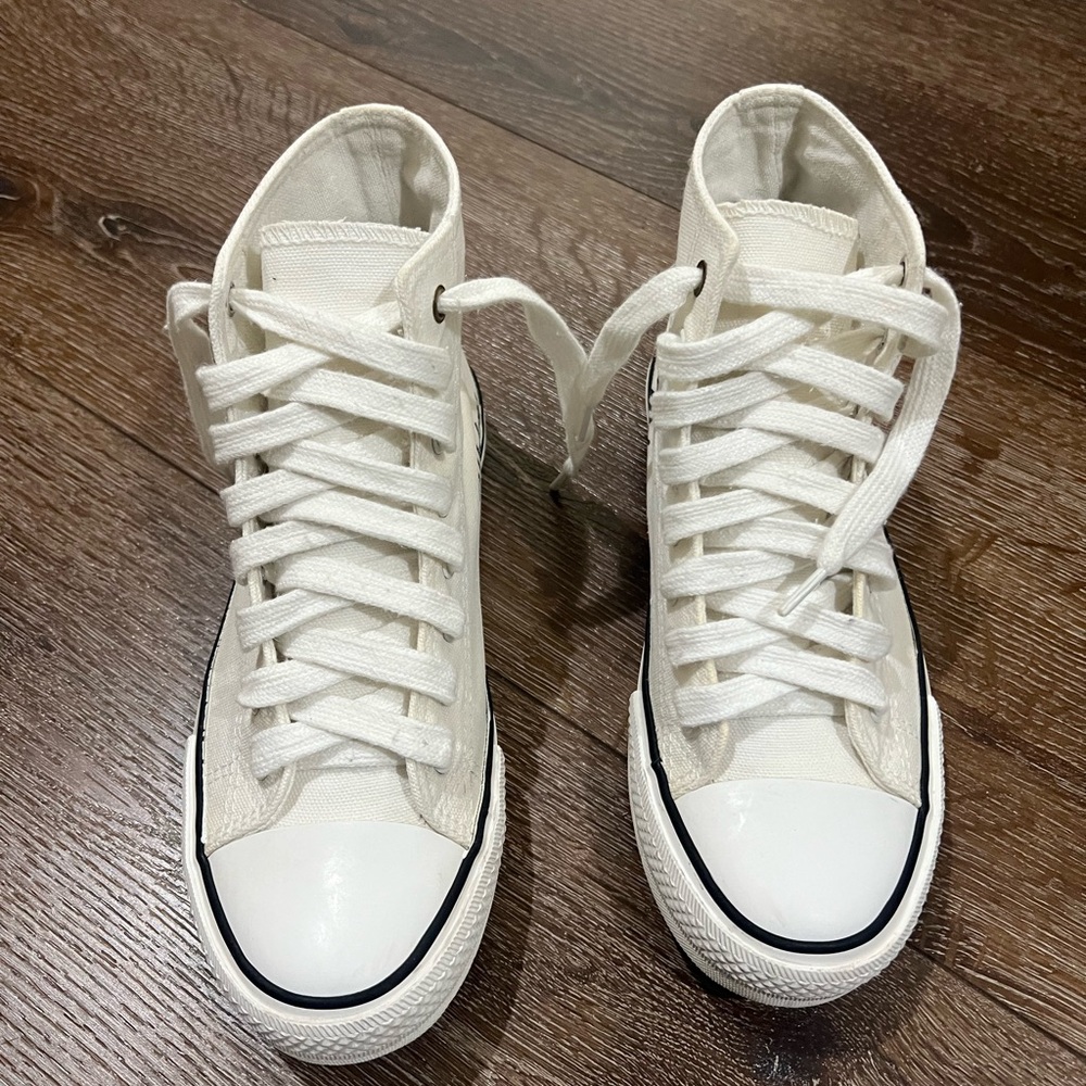 Wolves darc sport White High-Top Sneakers with Black wolf Design size 8 - Picture 3 of 13